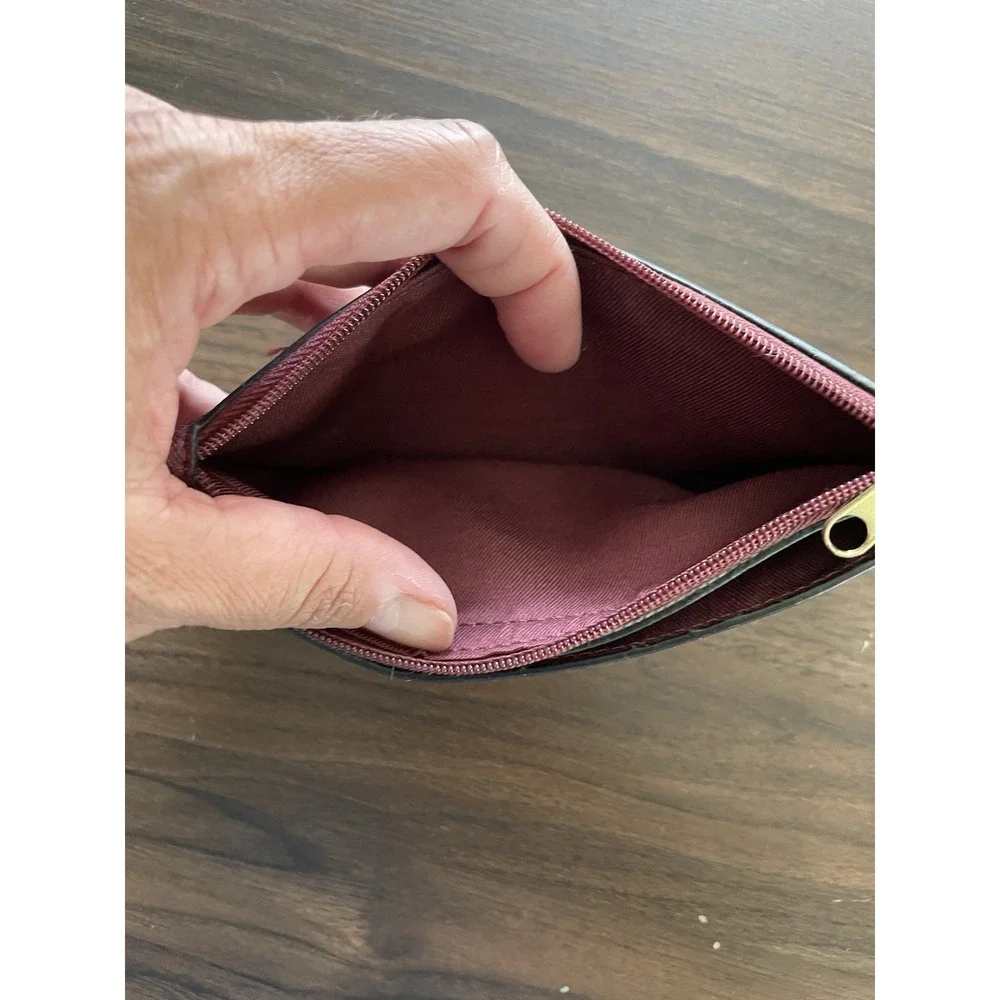 Unbranded Burgundy Card Wallet Purse Minimal Card And Money Holder